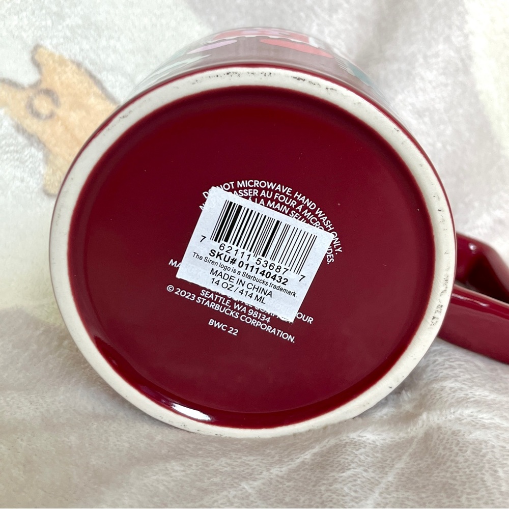 NEW Starbucks Valentines Red Holographic Ceramic Love Letter Heart Stamp Mug - Picture 6 of 6